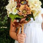 Brown, Cream And Copper Wedding Bouquet With..